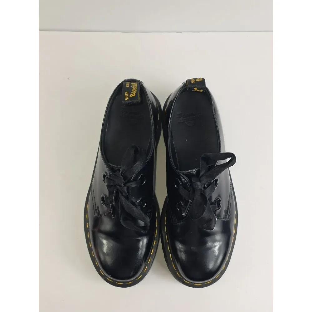 Dr. Martens Holly Black Patent Leather  Platform Women's Shoes Size 9